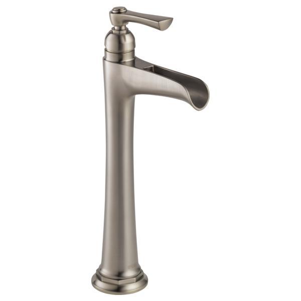 Brizo® 65461LF-NK-ECO Vessel Lavatory Faucet, Rook™, Commercial, 5-7/16 in Spout, 10-1/4 in H Spout, Luxe Nickel, 1 Handles, Import