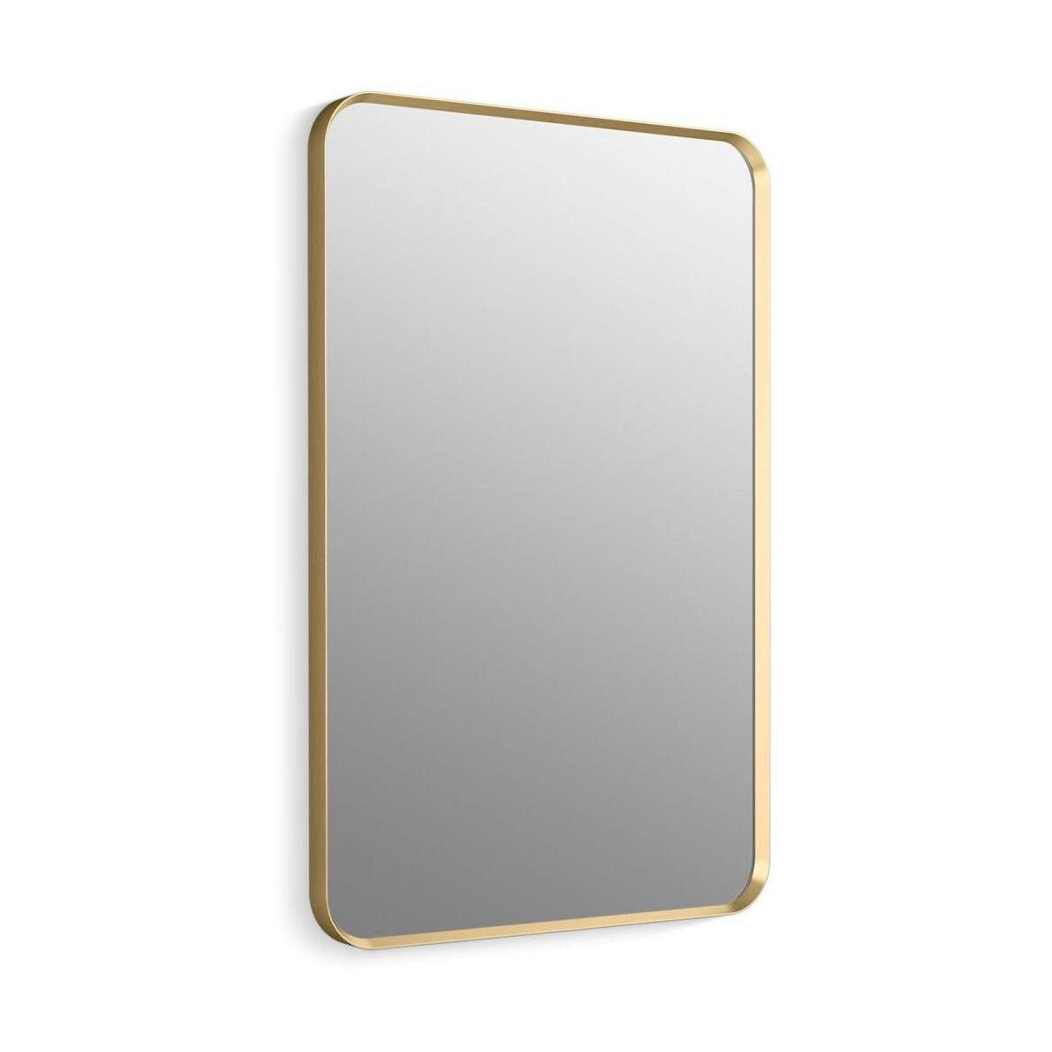 Kohler® 31364-BGL 31364 Essential Wall Mount Bathroom Mirror, Rectangular Shape, 1.37 in L 24 in W, Moderne Brushed Gold