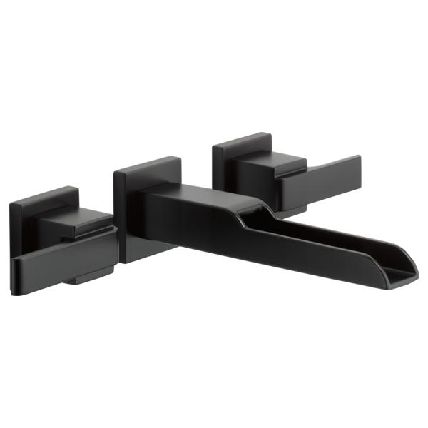 DELTA® T3568LF-BLWL Ara® Lavatory Faucet Trim, 1.2 gpm Flow Rate, 8 in Center, Matte Black, 2 Handles, Function: Traditional