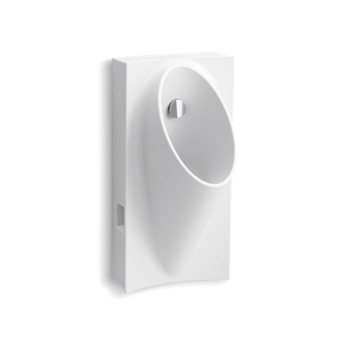 Kohler® 5244-ER-0 High Efficiency Hybrid Urinal With Flexible Hose, Steward®, 0.125 gpf, Rear Spud, Wall Mount, White