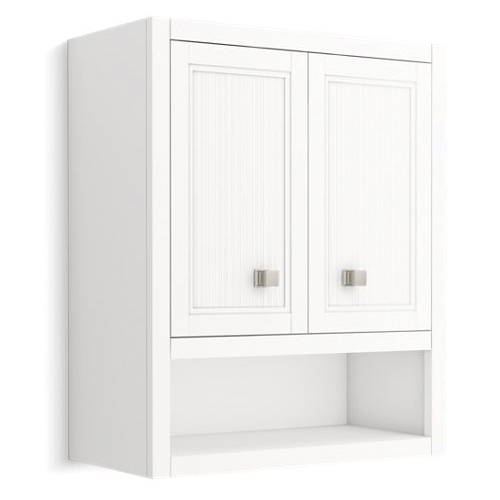 Kohler® 33541-ASB-0 Hearthaven™ Wall Cabinet, 24 in OAW x 28 in OAH, MDF/Solid Wood, White