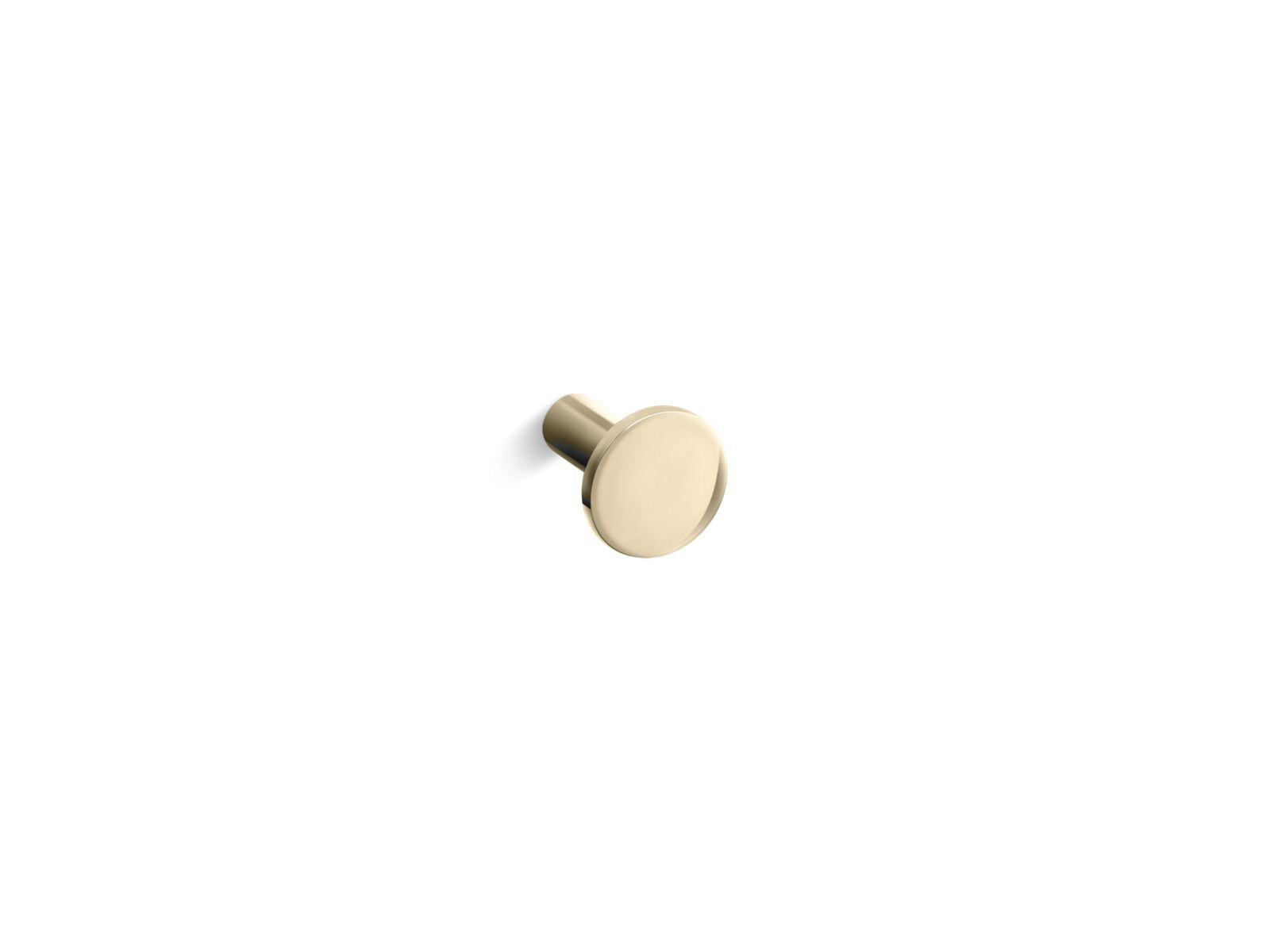 Kohler® 14484-AF 14484 Purist Cabinet Knob, 1-1/16 in Dia, Metal, Vibrant French Gold, 1-1/4 in Projection