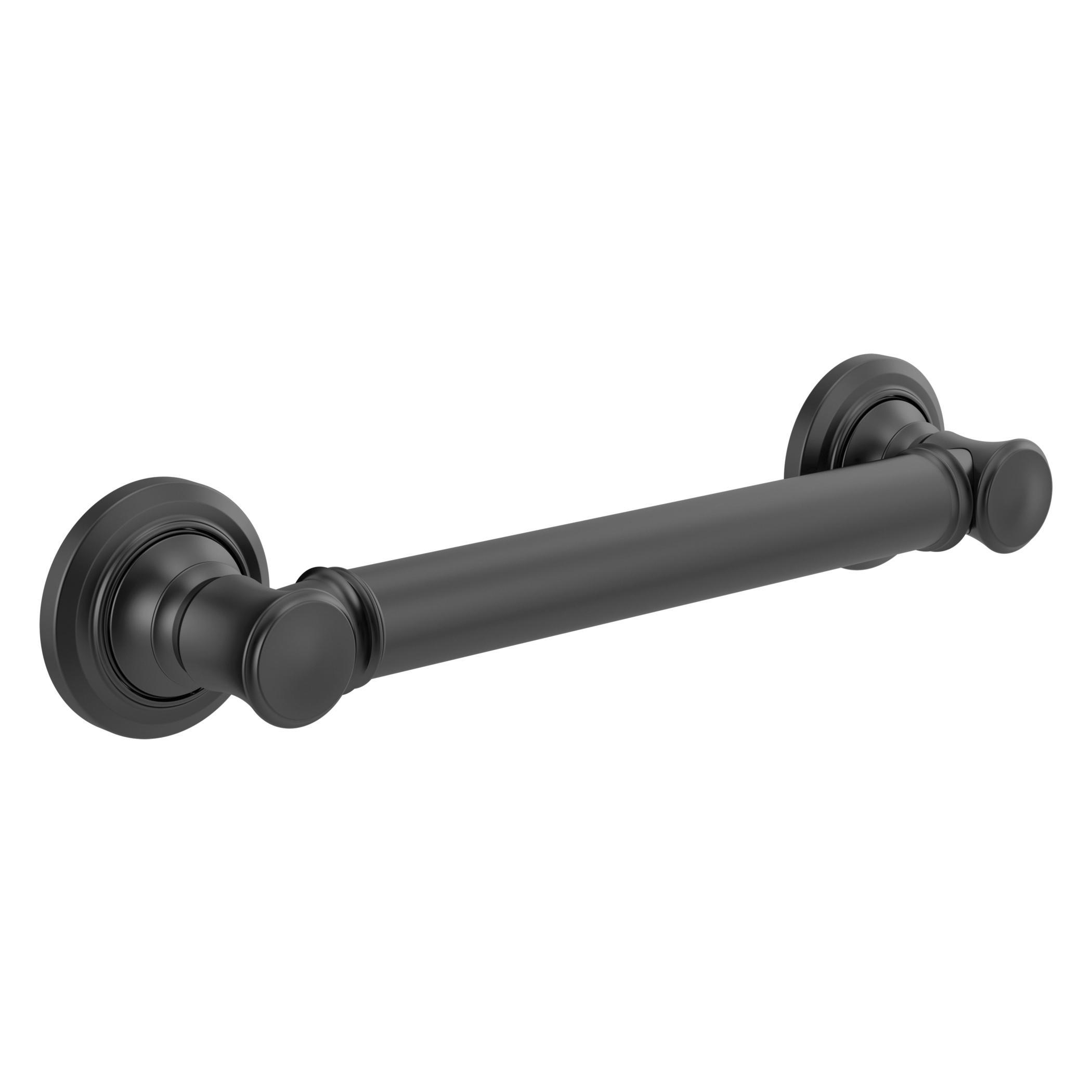 DELTA® 41612-BL Traditional Decorative Round Grab Bar, 1-1/4 in Dia x 3 in L, Matte Black, Import