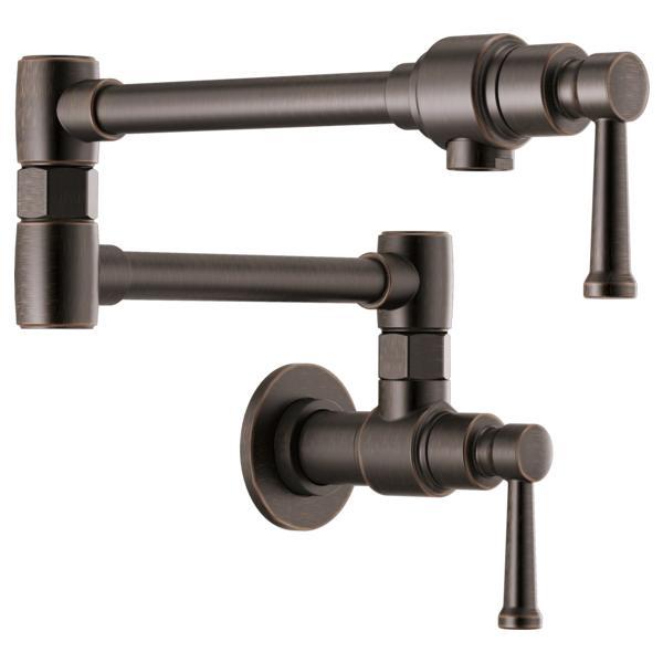 Brizo® 62825LF-RB Artesso® Pot Filler Faucet, 4 gpm Flow Rate, Swivel Spout, Venetian Bronze, 2 Handles, Import