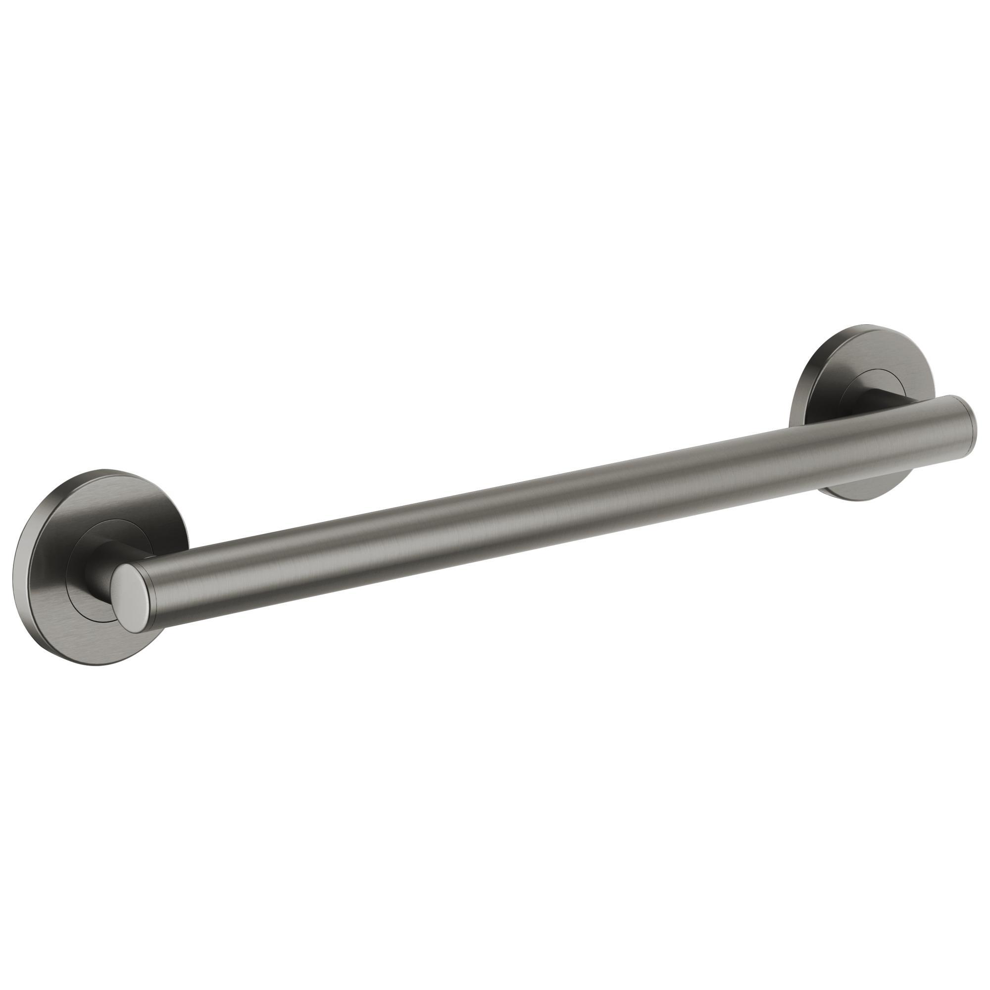 Brizo® 69475-SL Euro Round Grab Bar, 18 in L x 1-1/4 in Dia, Luxe Steel, Import