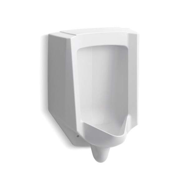 Kohler® 4991-ERSS-0 Bardon™ High Efficiency Washdown Urinal, 0.125/1 gpf Flush Rate, Rear Spud, Wall Mount, White