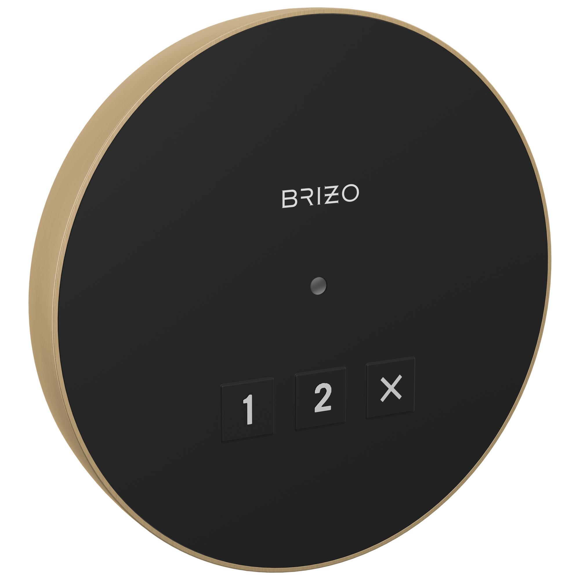 Brizo® 8CN-220R-GL-L Round Steam Shower Control, LED Indicator Display, Lumicoat Luxe Gold, Domestic