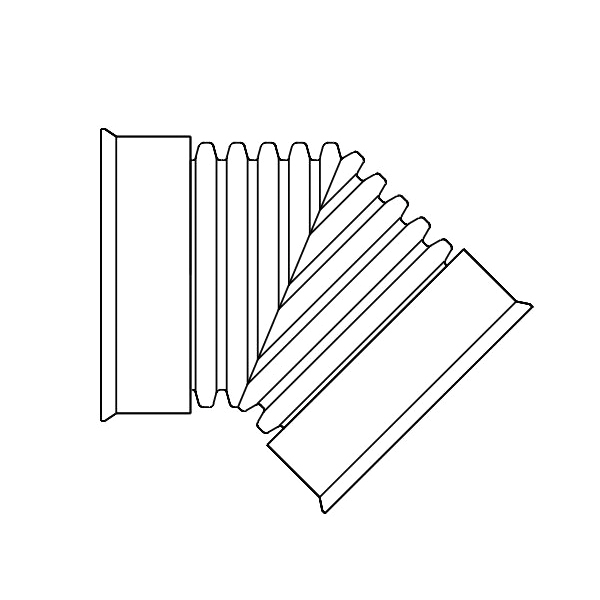 ADS&reg; 15 in Dual Wall Fabricated 45 Bend 1597AN65BB
