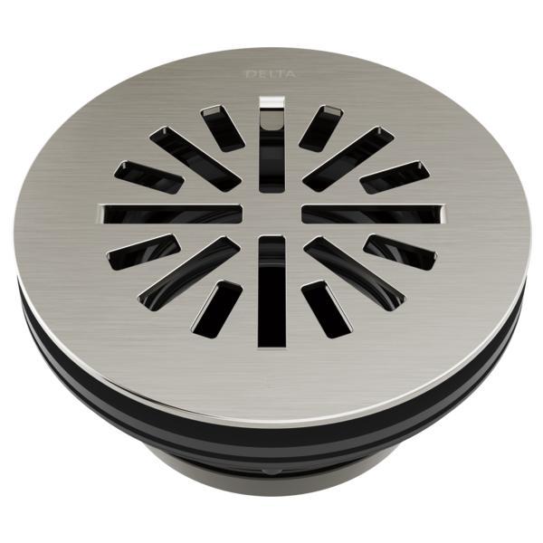 DELTA® DT051411-SS Round Shower Drain, 4 in Nominal, Brass Drain, Import