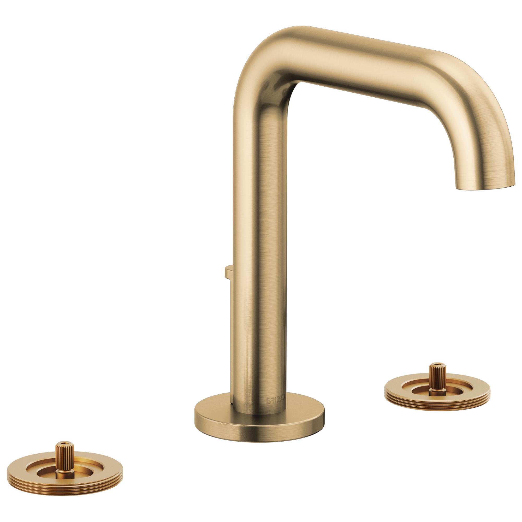Brizo® 65332LF-GLLHP Litze® Widespread Lavatory Faucet, 1.5 gpm Flow Rate, 5 in H Spout, 6 to 16 in Center, Luxe Gold, 2 Handles, Metal Pop-Up Drain, Import