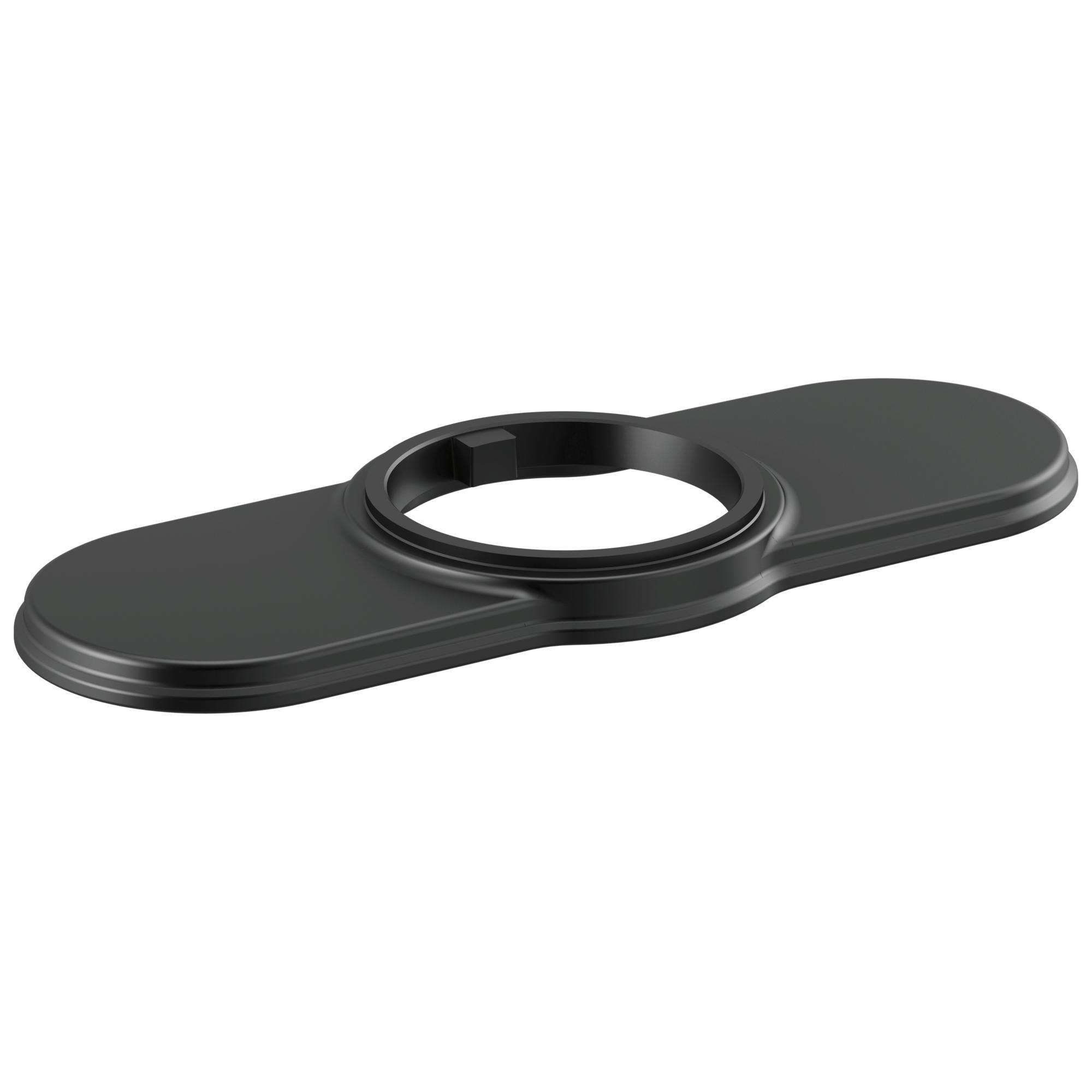 DELTA® RP100844BL Escutcheon and Gasket, For Use With Delta Broderick kitchen collection, 2.38 in L x 6 in W x 0.38 in H, Metal, Matte Black, Import