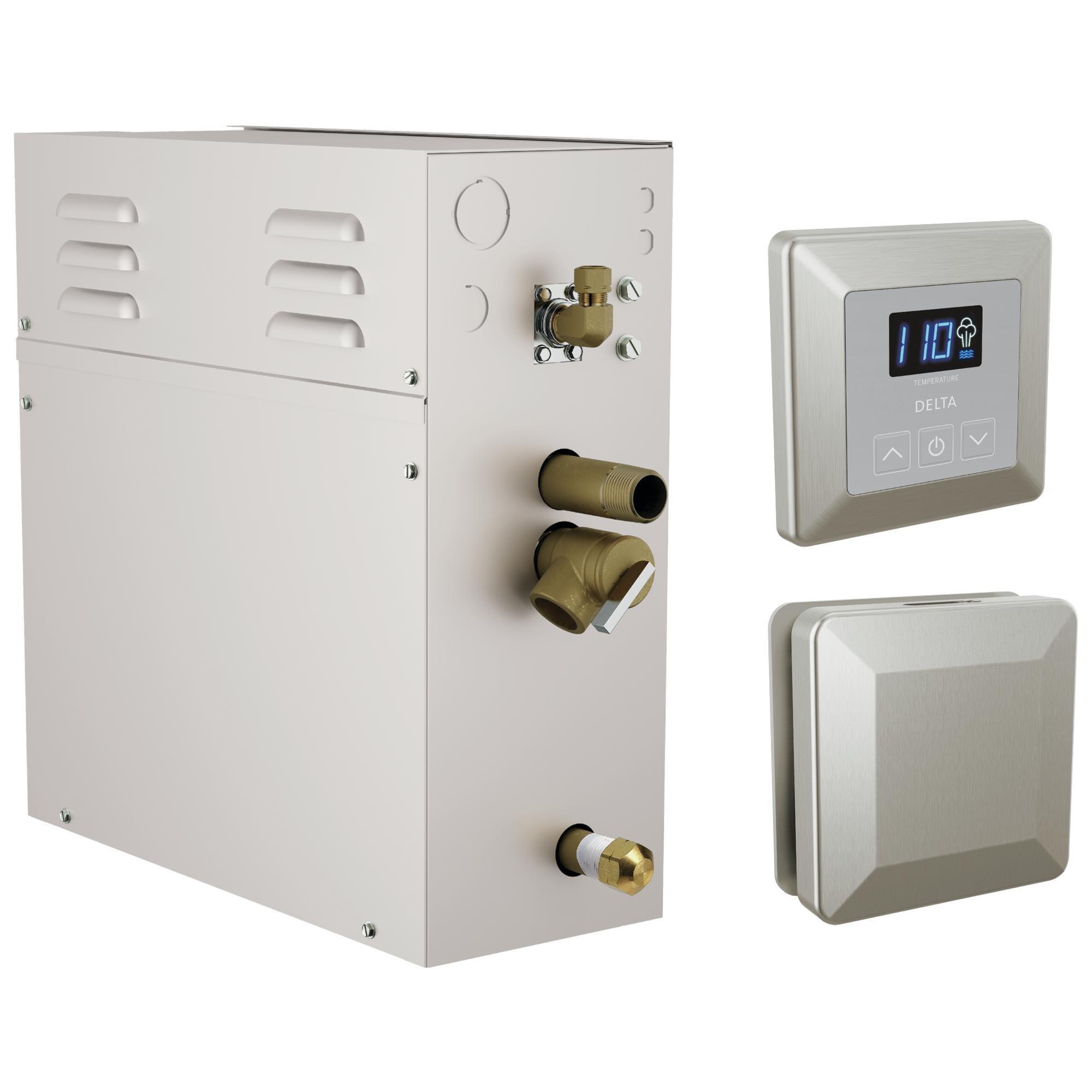 DELTA® 5P-EST10-SS-PR Square Steam Generator, 3/4 in NPT Steam Outlet, Auto Drain, 3/8 in Water Inlet, 240 V, 50 A, Domestic