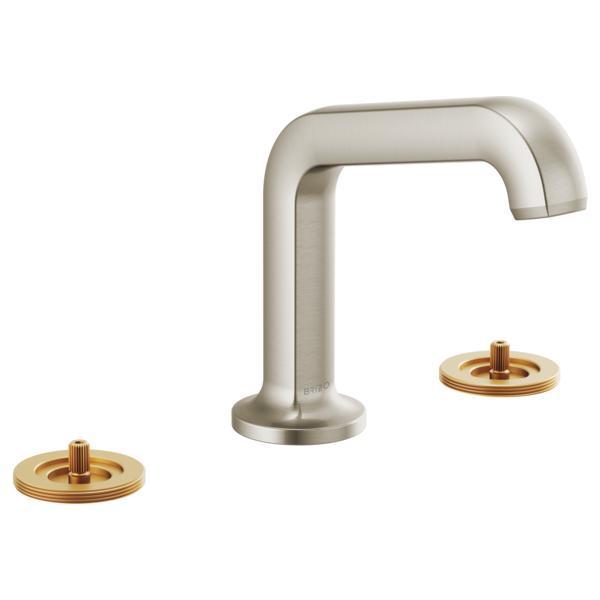 Brizo® 65307LF-NKLHP-ECO Kintsu™ Widespread Lavatory Faucet, 1.2 gpm at 60 psi Flow Rate, 4-1/4 in H Spout, 6 to 16 in Center, Luxe Nickel, 2 Handles, Import