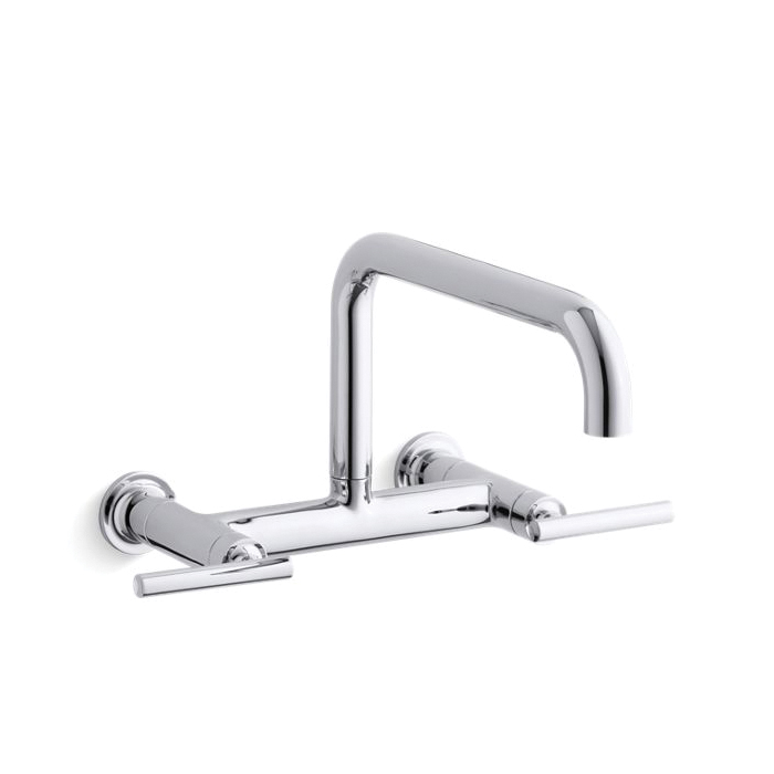 Kohler® 7549-4-CP Purist® Bridge Faucet, 1.8 gpm Flow Rate, 8 in Center, High-Arc Spout, Polished Chrome, 2 Handles