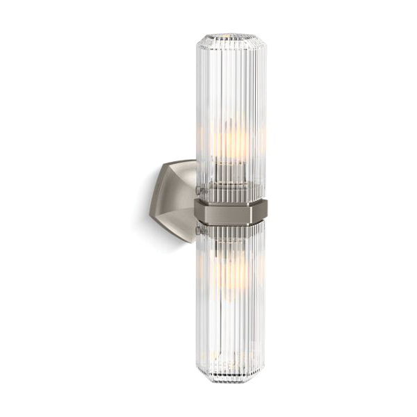 Kohler® 31777-SC02-BNL Light Sconce, (2) CFL Lamp, 120 VAC, Brushed Nickel Housing