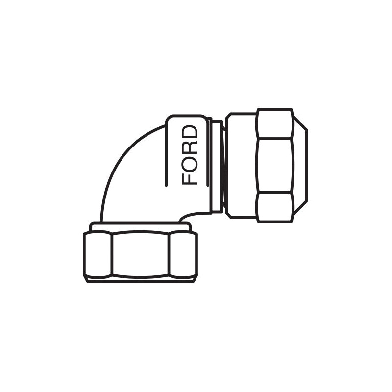 FORD L14-66-Q-NL L14 Elbow Coupling, 1-1/2 in Nominal, FNPT x Quick Joint Nut End Style, Brass