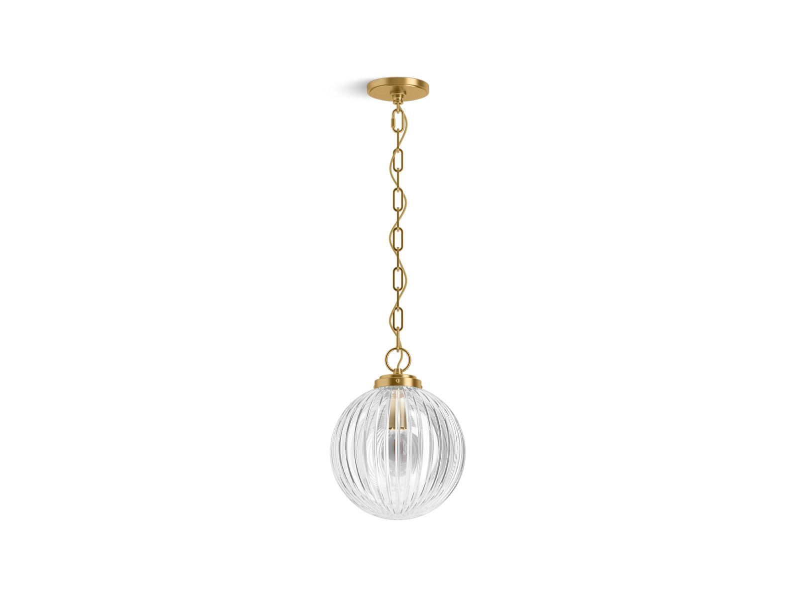 Kohler® 32258-PE01-2GL Pendant, (1) Lamps A19 Lamp, 120 VAC, Brushed Moderne Brass Housing