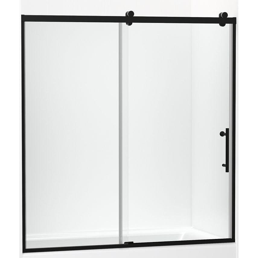 Kohler® 702253-10L-BL 702253-10L Rely® Sliding Bath Door, 56-5/8 to 59-5/8 in W Opening, 3/8 in THK Glass, Matte Black
