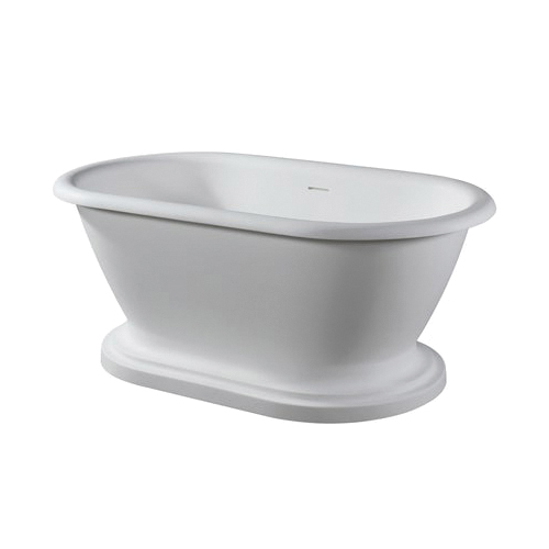 Barclay RTDRN66B-WHGL Winslow Contemporary/Modern Tub, Soaker, Oval Shape, 66 in L x 32-5/8 in W, Center Drain, Gloss White, Import