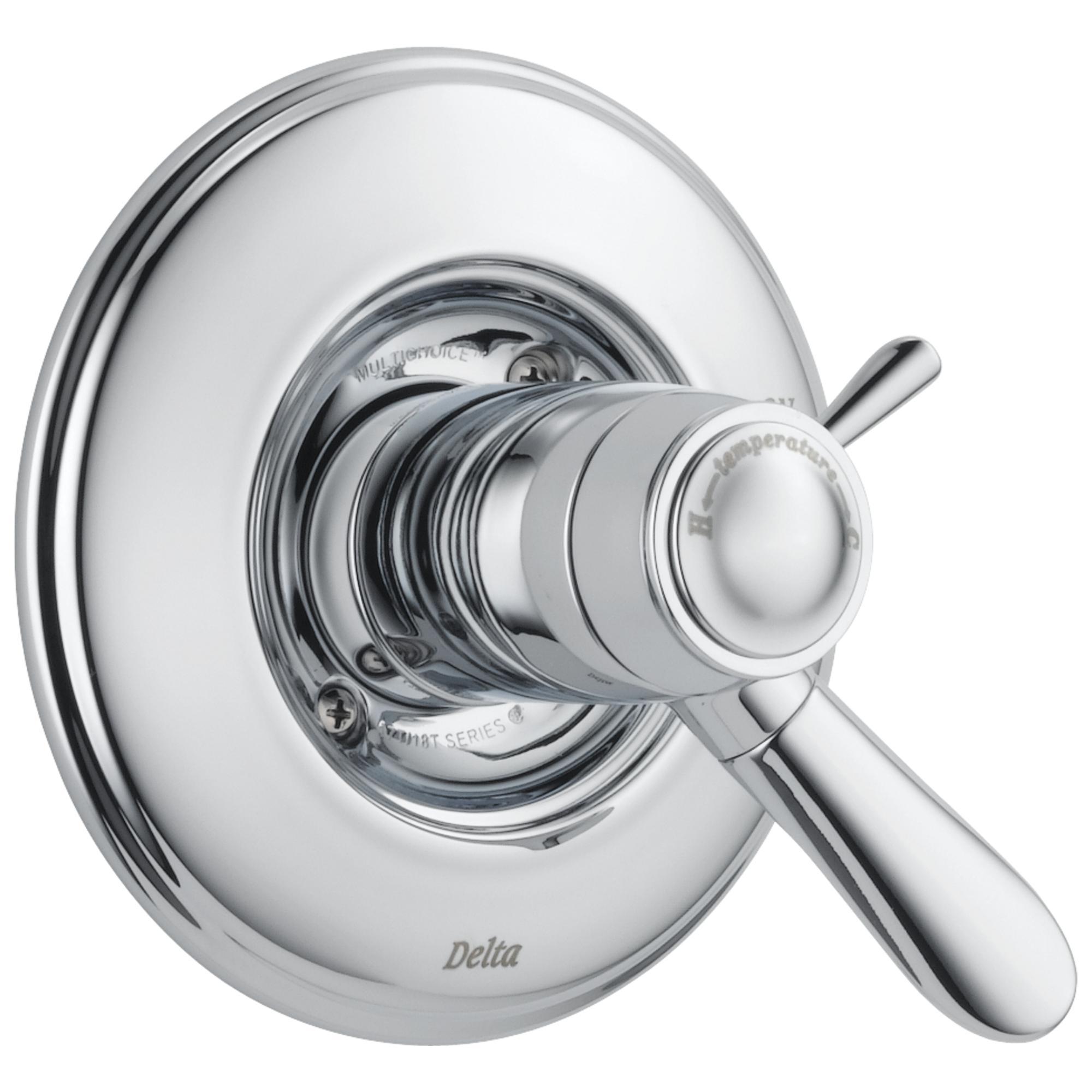 DELTA® T17T038 TempAssure® 17T 2-Function Valve Trim, 2.5 gpm Shower, Polished Chrome