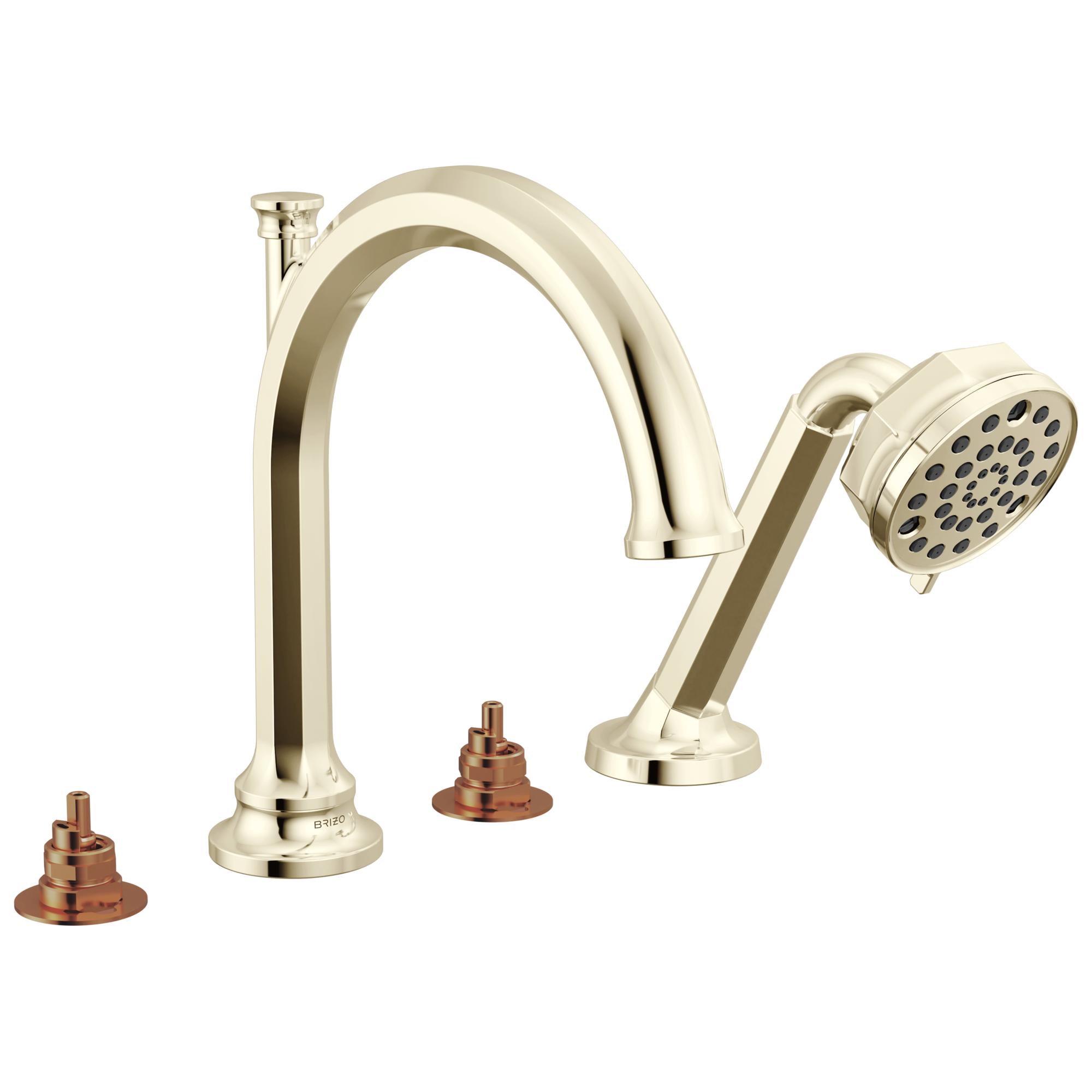 Brizo® T67465-PNLHP T67465 Beauclere™ Trim Roman Tub Faucet, Commercial, 1.75 gpm Flow Rate, Polished Nickel, 2 Handles, Function: Tub Filler
