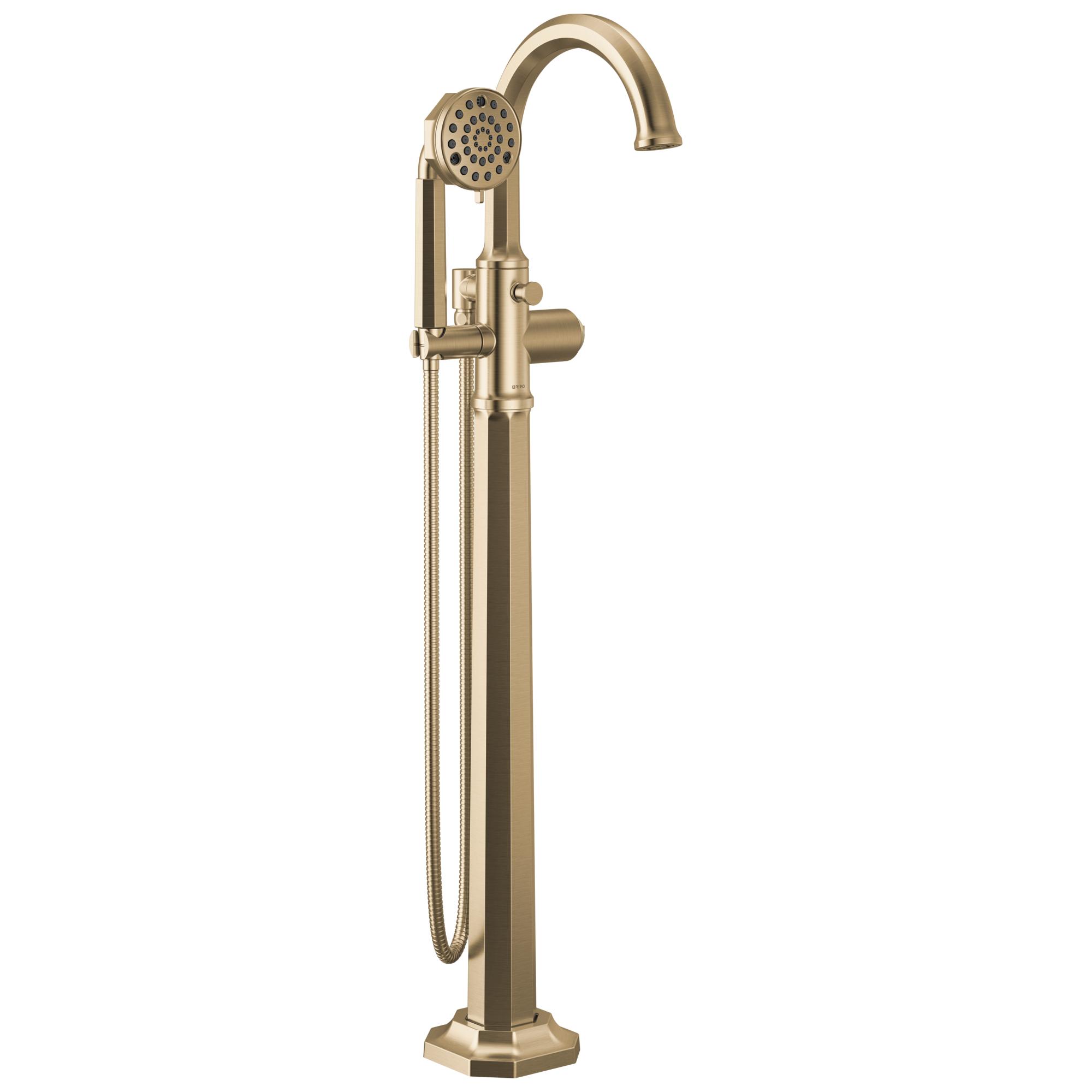 Brizo® T70165-GLLHP T70165 Beauclere™ Handle Tub Filler, 1.75 gpm Flow Rate, Luxe Gold, 1 Handles, Commercial