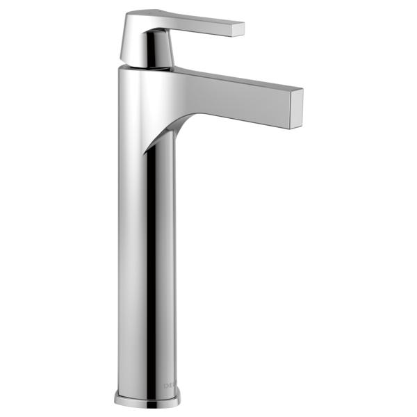 DELTA® 774-DST Zura™ Vessel Lavatory Faucet, Commercial, 5 in Spout, 9-15/16 in H Spout, Polished Chrome, 1 Handles