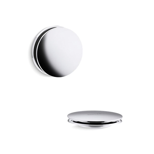 Kohler® T37395-CP Contemporary Style Push Button Bath Cable Drain Trim, For Use With PureFlo™ Rough Drain, Metal