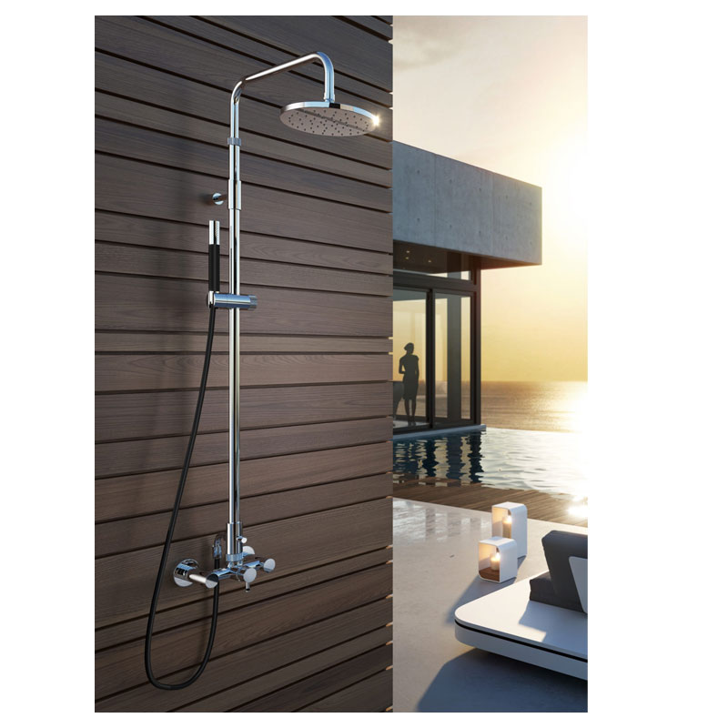 Outdoor Shower Company FTA-W53-HCHS-BK "Waterline" Wall Mount Hot & Cold Shower Unit