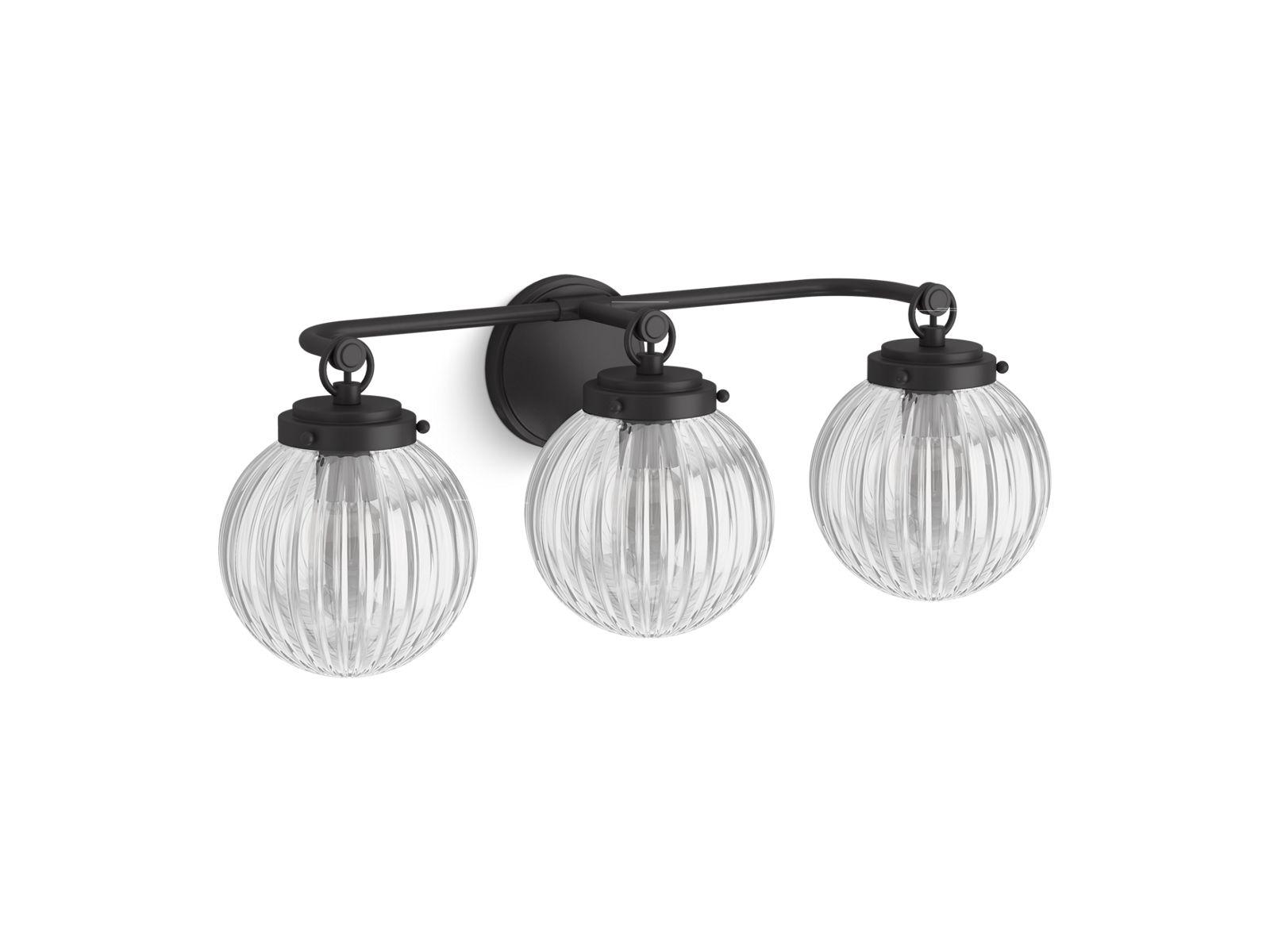 Kohler® 32254-SC03-BLL Sconce, (3) Lamps A19 Lamp, 120 VAC, Matte Black Housing