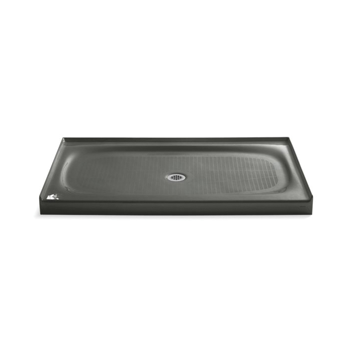 Kohler® 9055-58 Salient® Single Threshold Shower Receptor, Thunder™ Gray, Center Drain, 60 in L x 36 in W x 3-15/16 in D