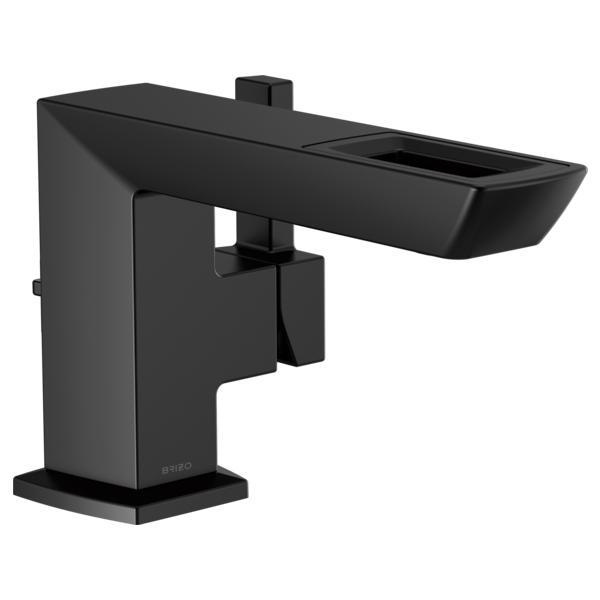 Brizo® 65086LF-BL-ECO Vettis™ Lavatory Faucet, 1.2 gpm Flow Rate, 4-7/8 in H Spout, 1 Handles, Metal Pop-Up Drain, 1 Faucet Holes, Matte Black, Function: Traditional