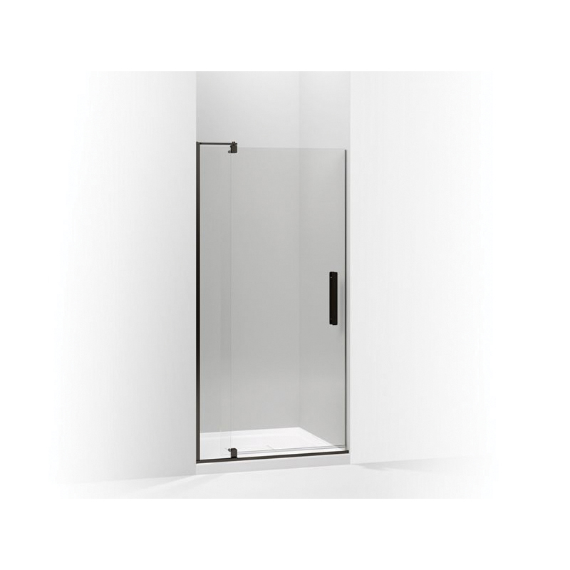 Kohler® 707536-L-ABZ Pivot Shower Door, Crystal Clear Tempered Glass, Frameless Anodized Dark Bronze Frame, 35-1/8 to 40 in Opening Width, 5/16 in THK Glass