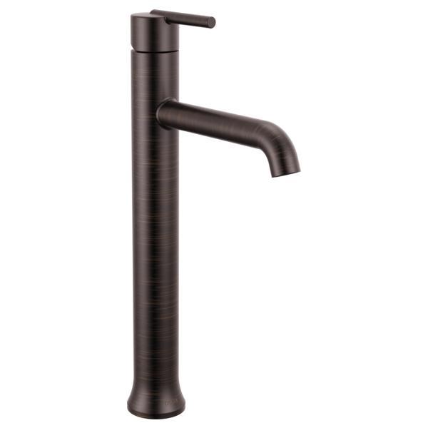 DELTA® 759-RB-DST Trinsic® Vessel Lavatory Faucet, Commercial, 6-1/8 in Spout, 9-5/16 in H Spout, Venetian Bronze, 1 Handles