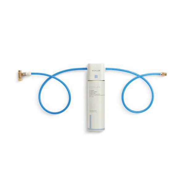 Kohler® 77685-NA 77685 Water Filtration System, 0.85 gpm Flow Rate, 3 in Dia x 12-1/6 in H, High Impact Plastic Filter, 33 to 100 deg C