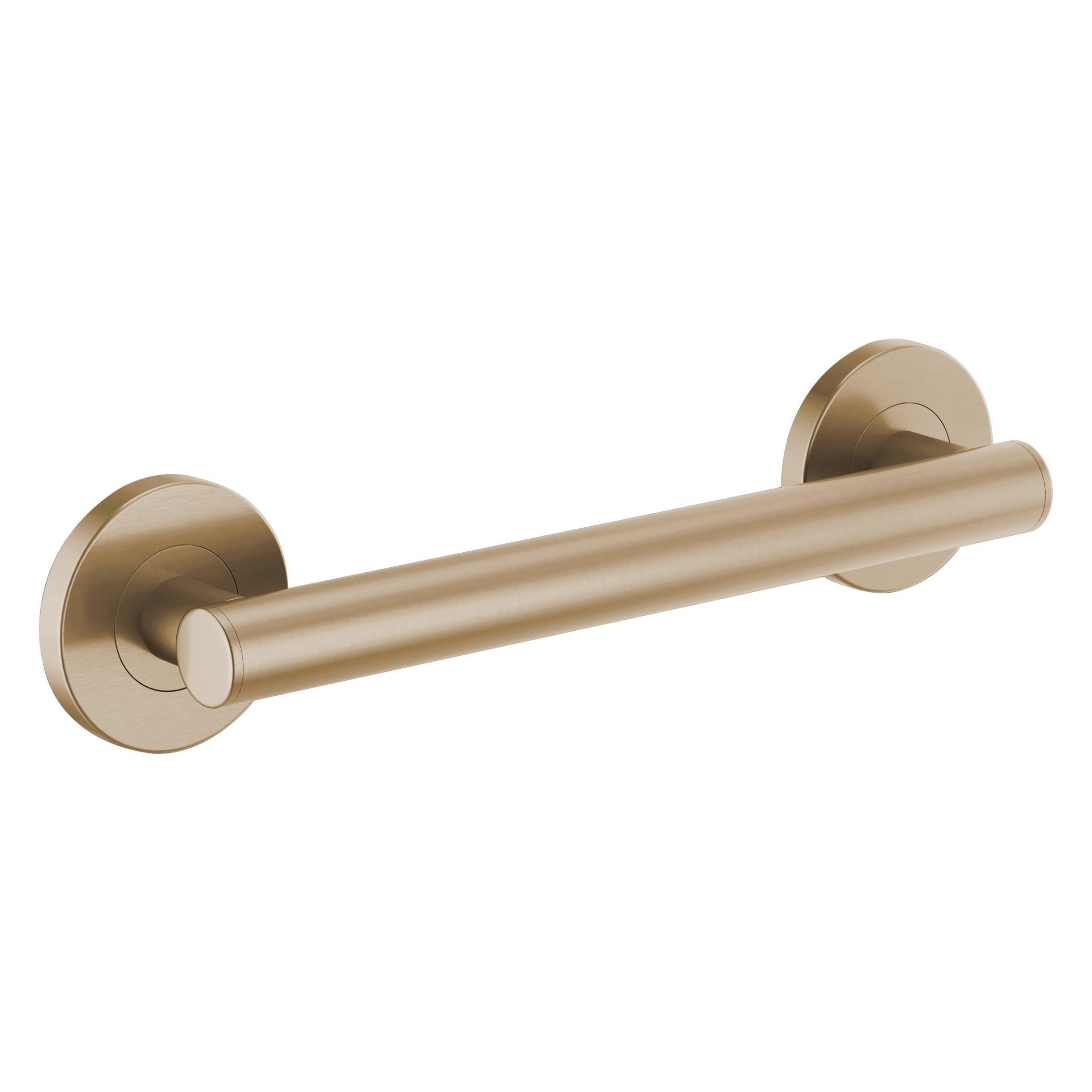 Brizo® 69275-GL Euro Round Decorative Grab Bar, 12 in L x 1-1/4 in Dia, Luxe Gold, Metal, Import