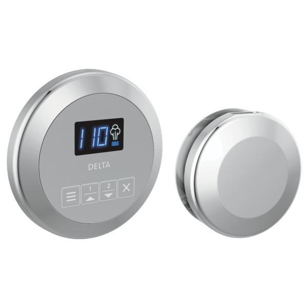 DELTA® 5CH-250R-PR Round Steam Shower Control, Digital Display, Lumicoat Chrome, Domestic
