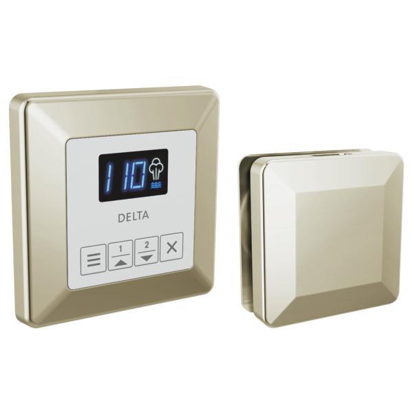 DELTA® 5CH-250T-PN-PR Square Steam Shower Control, Digital Display, Lumicoat Polished Nickel, Domestic