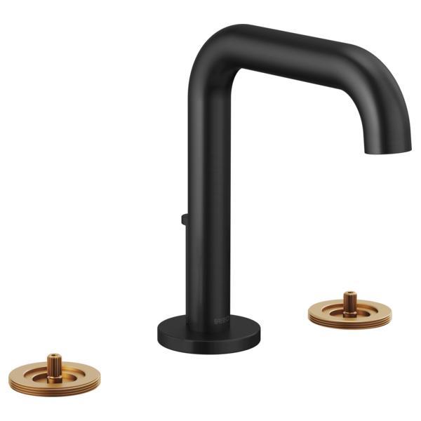 Brizo® 65332LF-BLLHP Litze® Less Handle Widespread Lavatory Faucet, 1.5 gpm Flow Rate, 5 in H Spout, 6 to 16 in Center, Matte Black, 2 Handles, Pop-Up Drain, Import