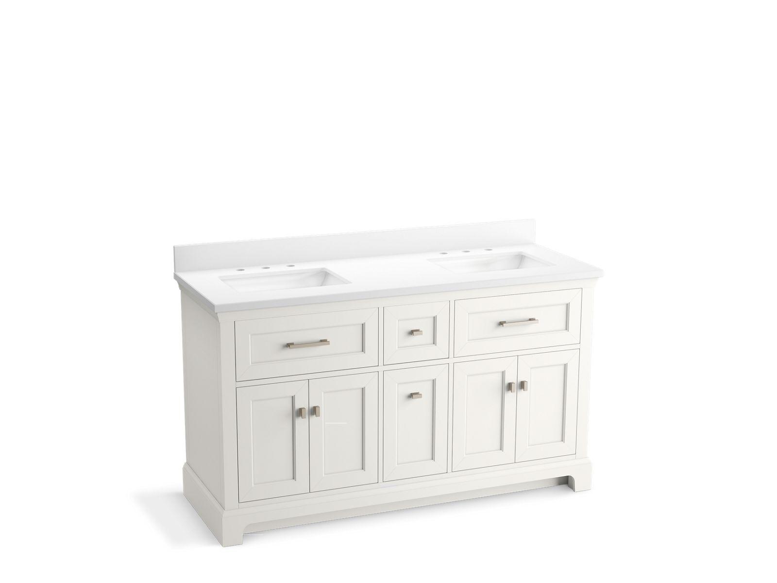 Kohler® 29263-BD1-0 Charlemont™ Vanity Cabinet with Sink and Top, 39-11/16 in OAH x 60 in OAW x 22-7/16 in OAD