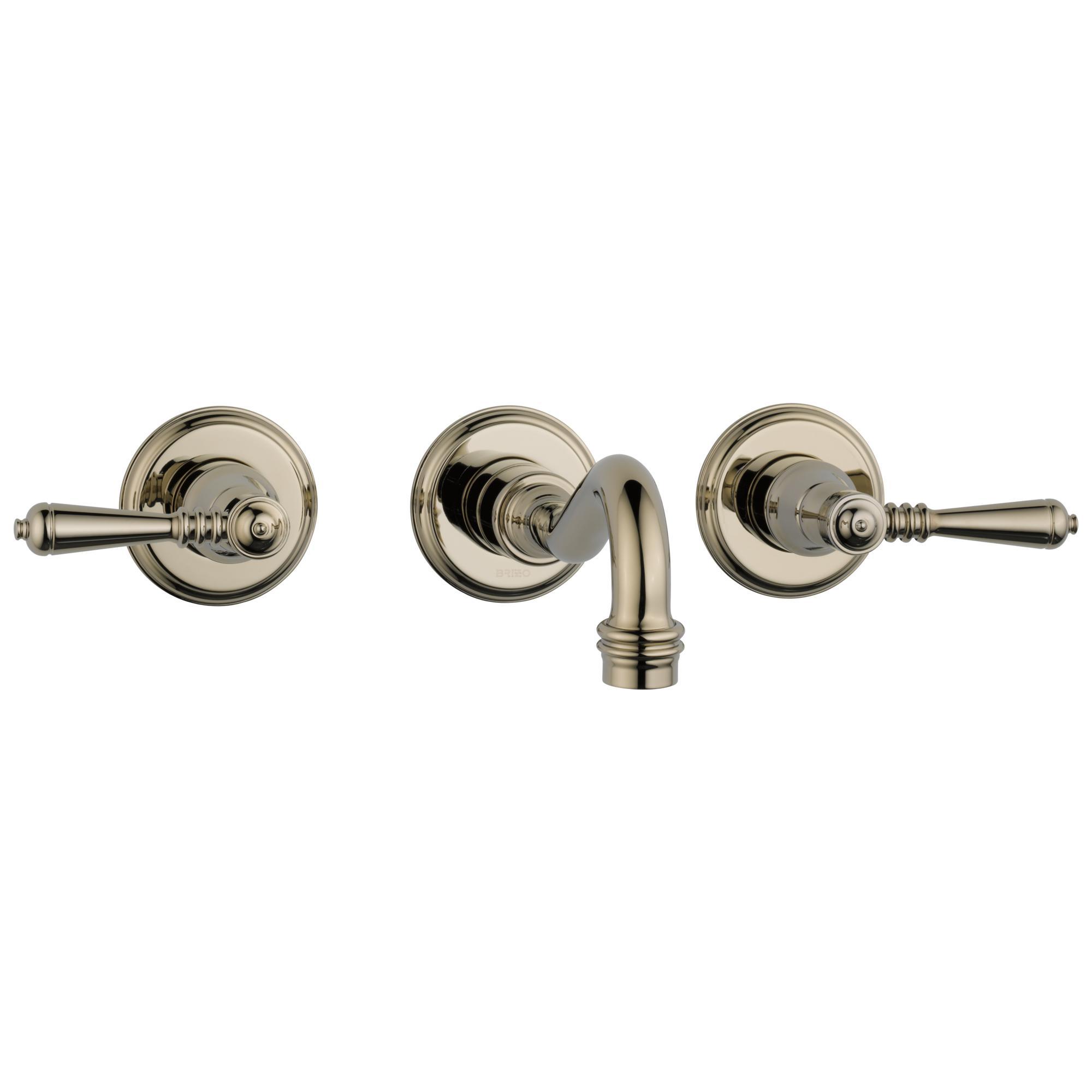 Brizo® 65836LF-PN-ECO Tresa® Lavatory Faucet, Commercial, 1.2 gpm Flow Rate, 8 in Center, Polished Nickel, 2 Handles, Grid Strainer Drain, Function: Traditional
