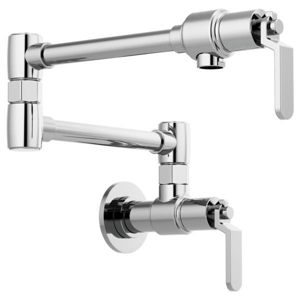 Brizo® 62844LF-PC Litze® Pot Filler, Commercial/Residential, 4 gpm Flow Rate, Swing Spout, Polished Chrome, 2 Handles, Import
