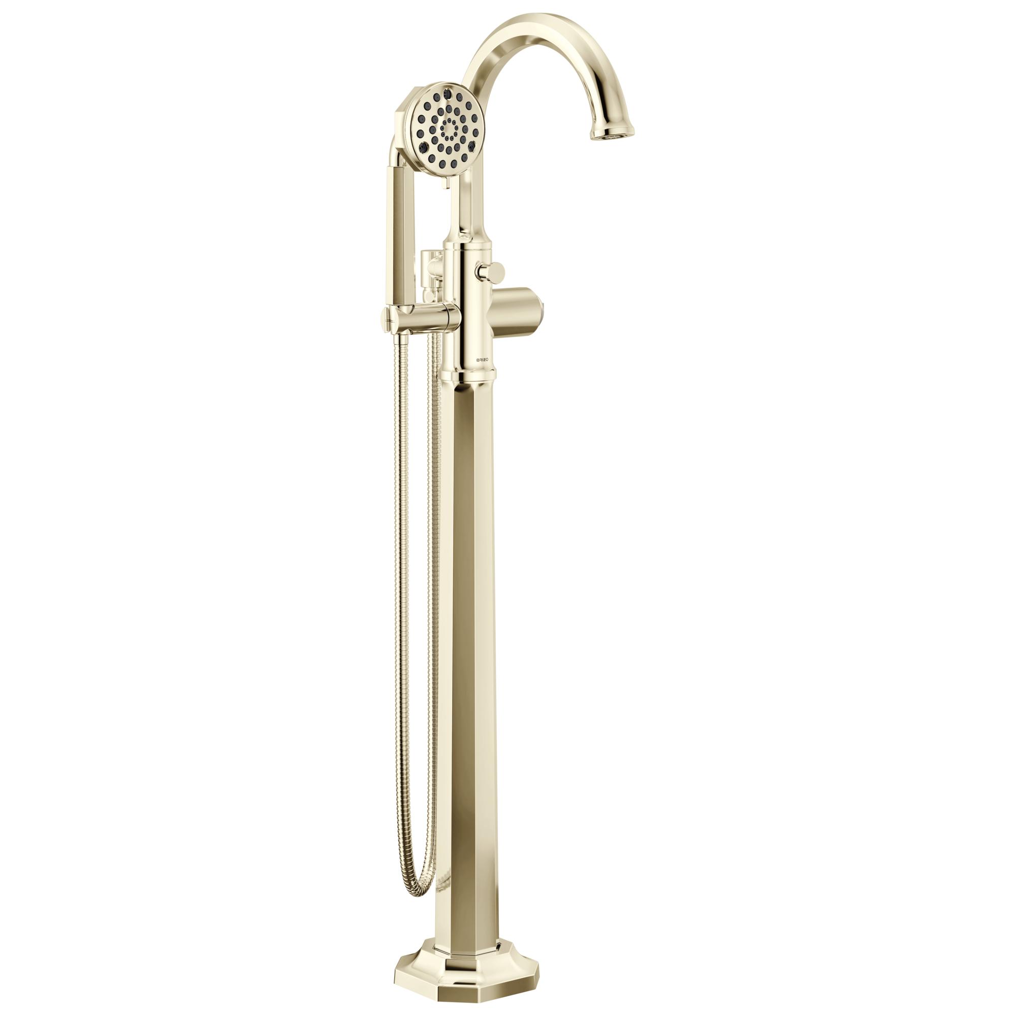 Brizo® T70165-PNLHP T70165 Beauclere™ Handle Tub Filler, 1.75 gpm Flow Rate, Polished Nickel, 1 Handles, Commercial