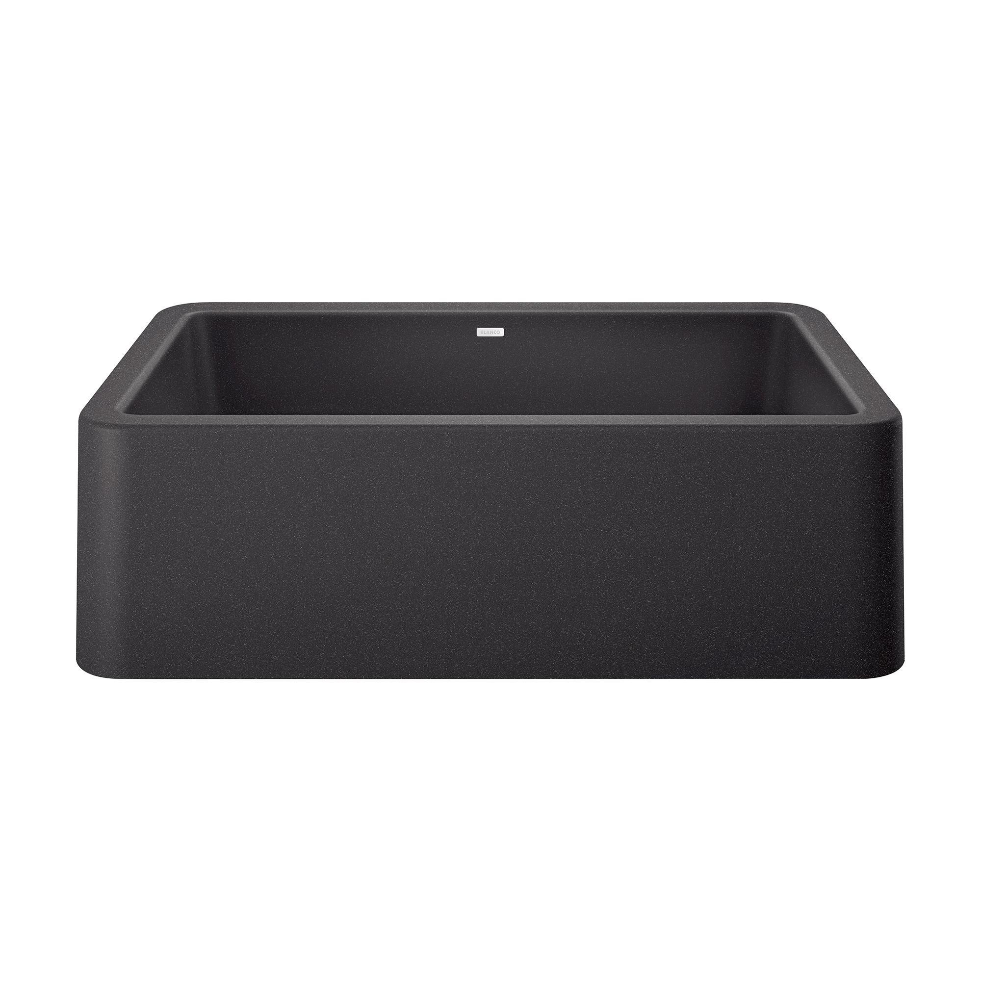 Blanco 401895 IKON™ SILGRANIT® Apron Front Composite Sink, Rectangle Shape, 33 in W x 10 in D x 19 in H, Granite, Anthracite, Import