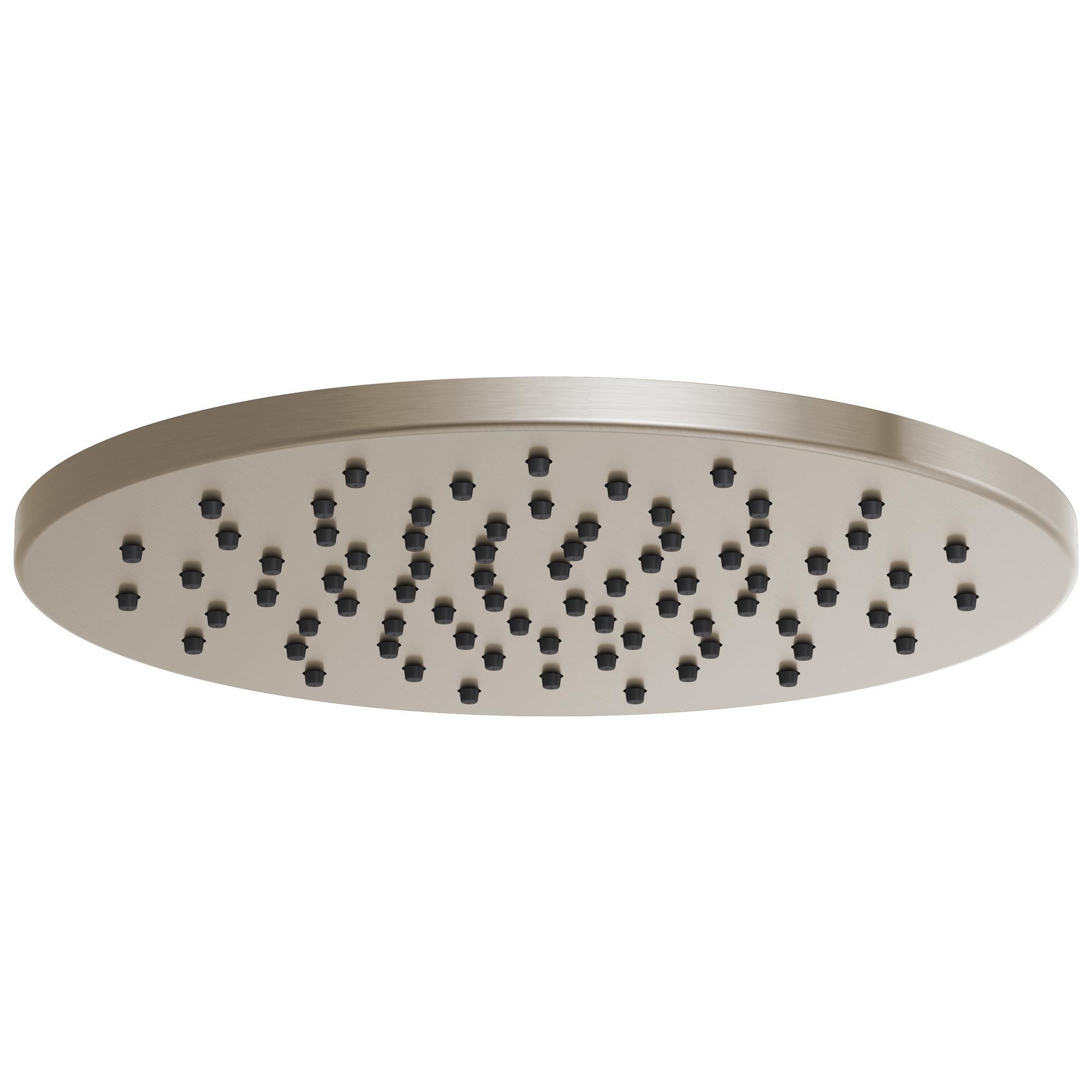 Brizo® 81392-BN Raincan Shower Head, 1.75 gpm Flow Rate, 1 Spray, 2.38 in L x 11.81 in W x 11.81 in H Head, Import