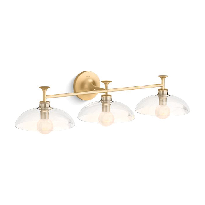 Kohler® 31770-SC03-2GL Light Sconce, (3) CFL Lamp, 120 VAC, Brushed Moderne Brass Housing