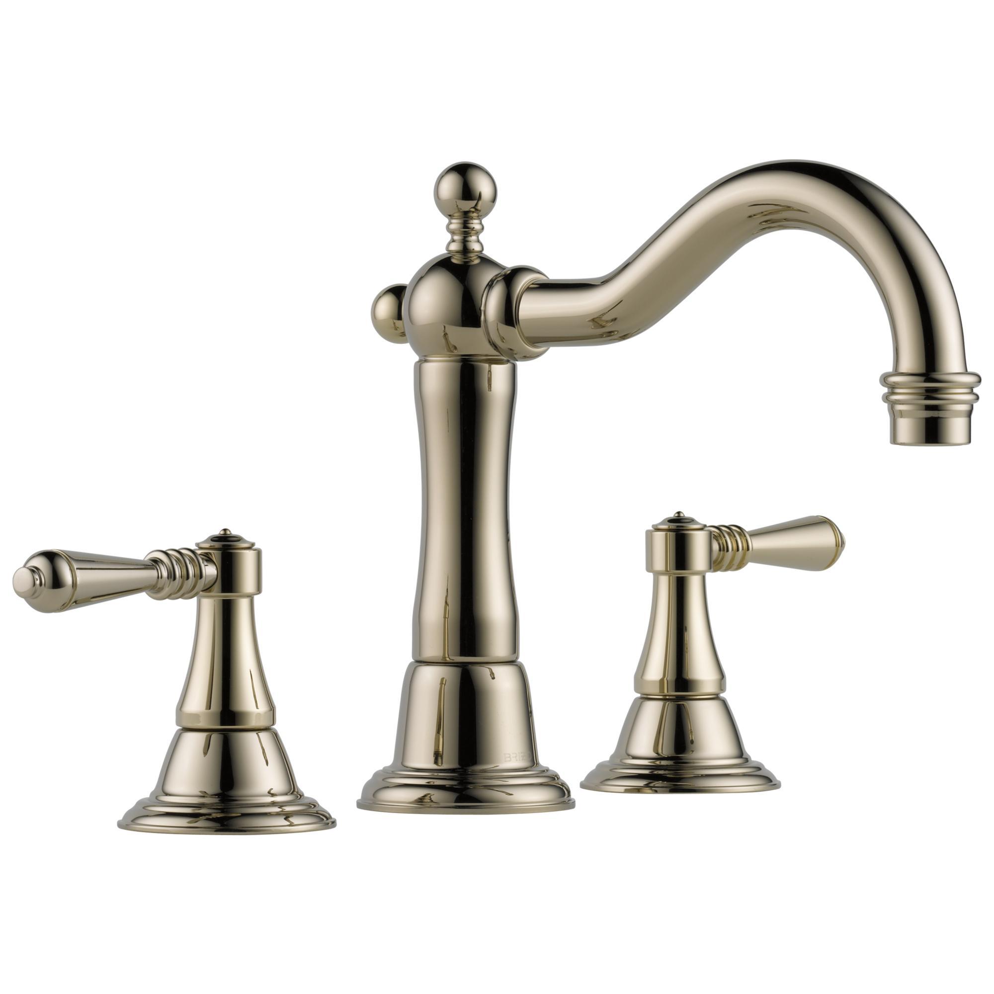 Brizo® 65336LF-PN Tresa® Widespread Lavatory Faucet, 1.5 gpm, 4-3/16 in H Spout, 6 to 16 in Center, Polished Nickel, 2 Handles, Pop-Up Drain, Domestic, Commercial