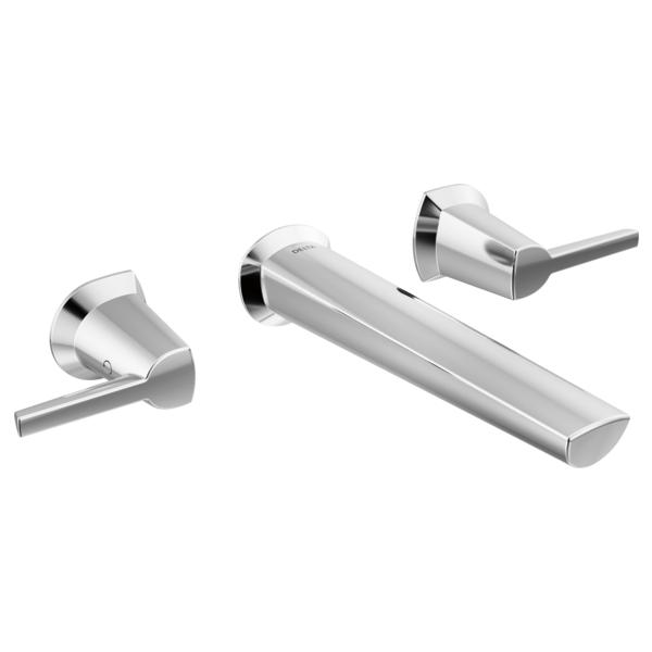 DELTA® T3571LF-PR-WL Galeon™ Bathroom Faucet, Commercial/Residential, 1.2 gpm Flow Rate, 8 in Center, Lumicoat™ Polished Chrome, 2 Handles