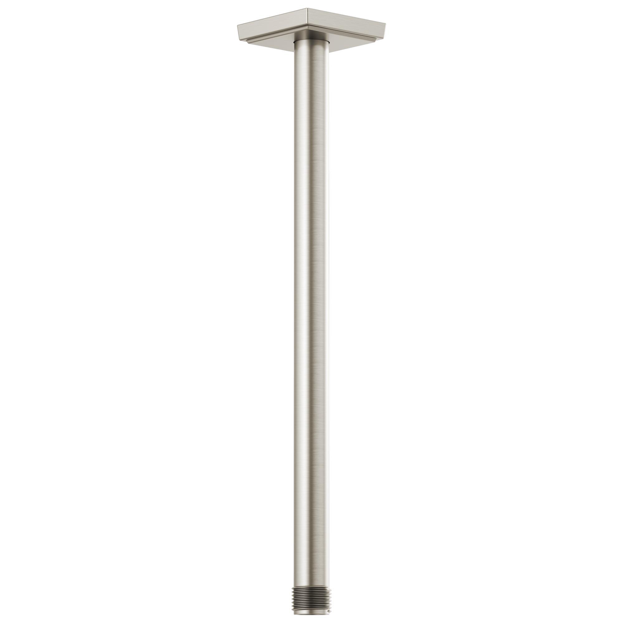 Brizo® RP101286NK Essential™ Shower Series Universal Shower Arm and Flange, 14 in L, Ceiling Mount, 1/2 in NPT, Square Flange, Import