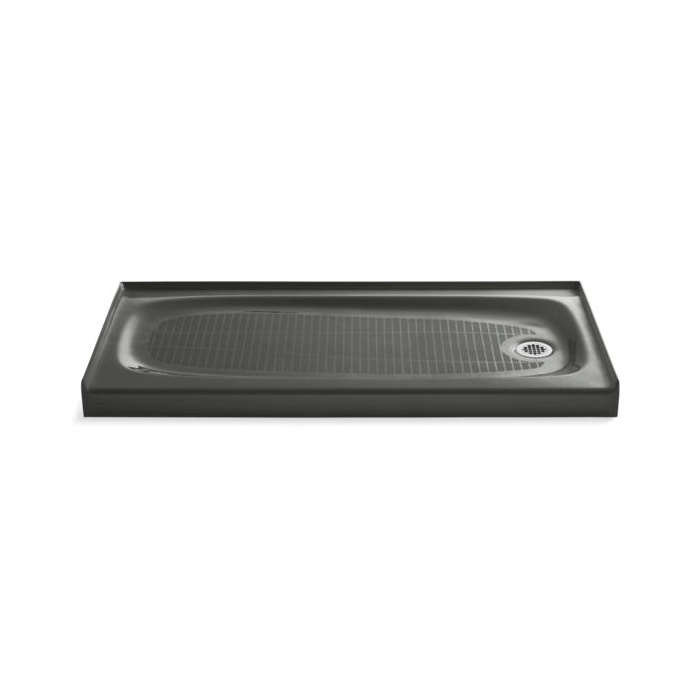 Kohler® 9054-58 Salient® Single Threshold Shower Receptor, Thunder™ Gray, Right Drain, 60 in L x 30 in W x 3-3/4 in D